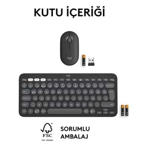 Logitech Pebble 2 Blutooth K&M Set Siyah