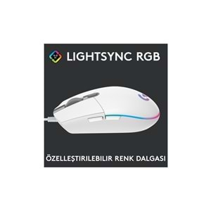 Logitech G G102 Lightsync Gaming Mouse Beyaz