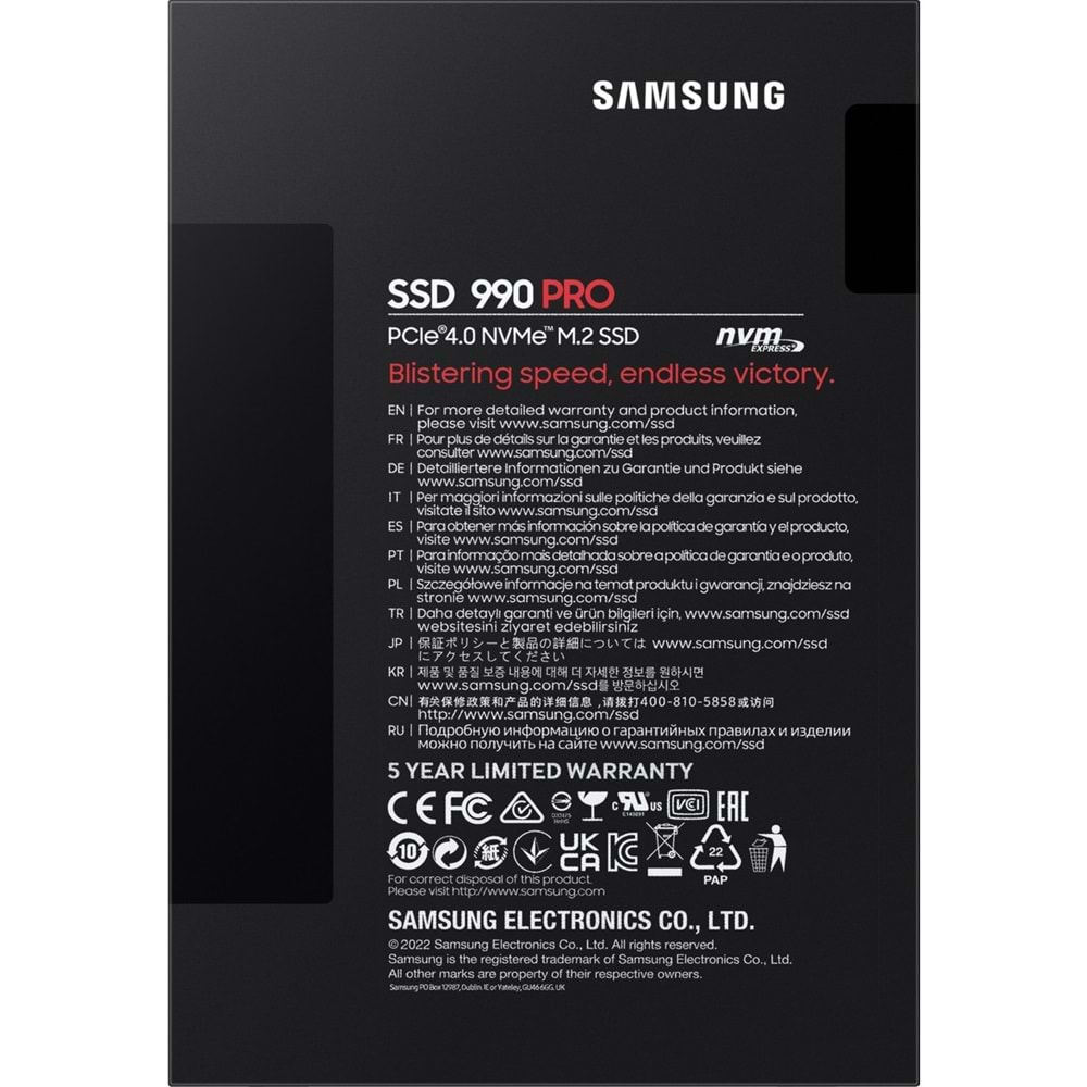 Samsung 990 Pro 4TB M.2 NVMe 7450/6900 Soğutuculu