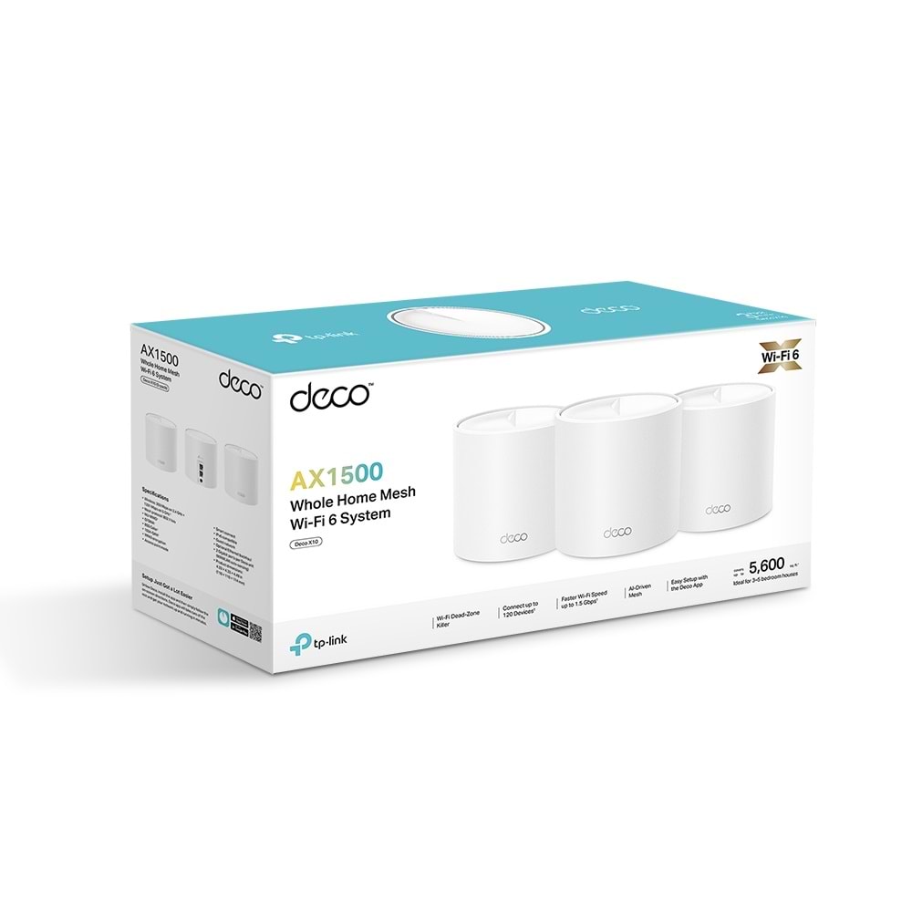 Tp-Link DECO-X10-3P AX1500 Whole Home Mesh Wi-Fi 6 System