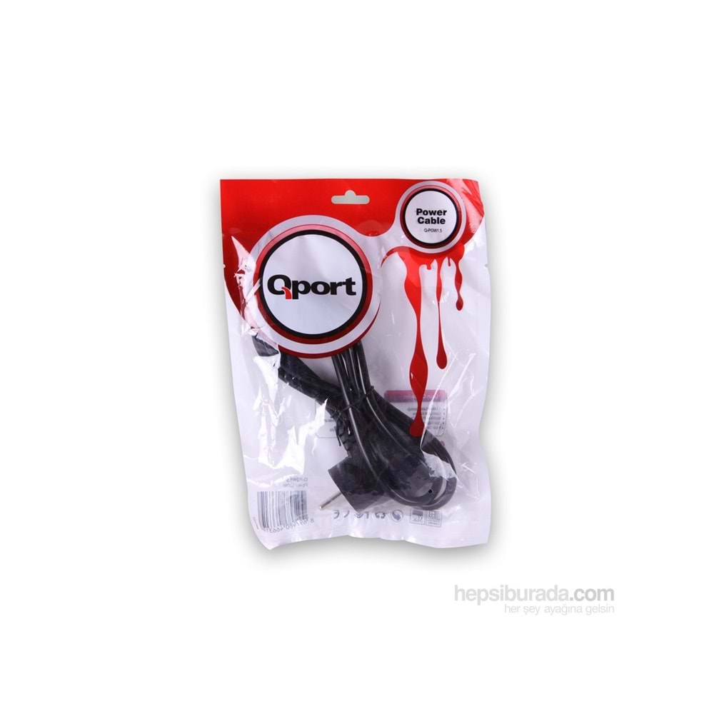 Qport 1.5 Metre PC Power Kablo