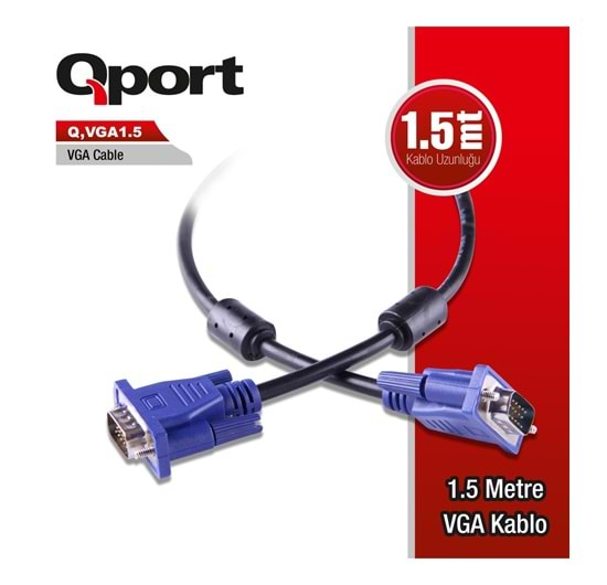 Qport 15 PİN VGA Kablo 1.5 MT