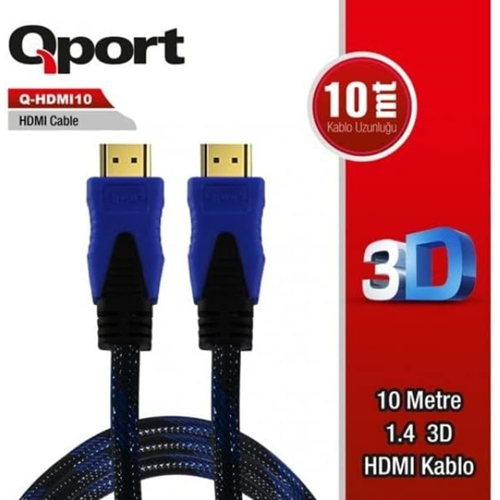 Qport Q-HDMI10 HDMI 1.4 V Altın Uçlu Kablo 10 MT