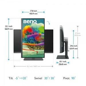 Benq PD2705U 27 IPS 4K UHD USB-C sRGB Rec.709 HDR10 PIP PBP DualView Tasarım Monitör
