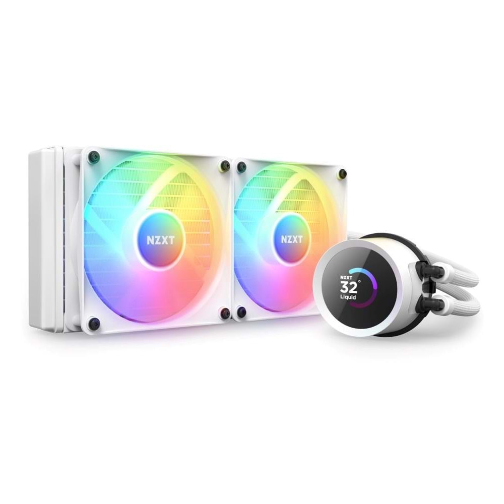 NZXT RL-KR240-W1 Kraken 240 Beyaz RGB AIO LCD Display 240mm Sıvı Soğutucu