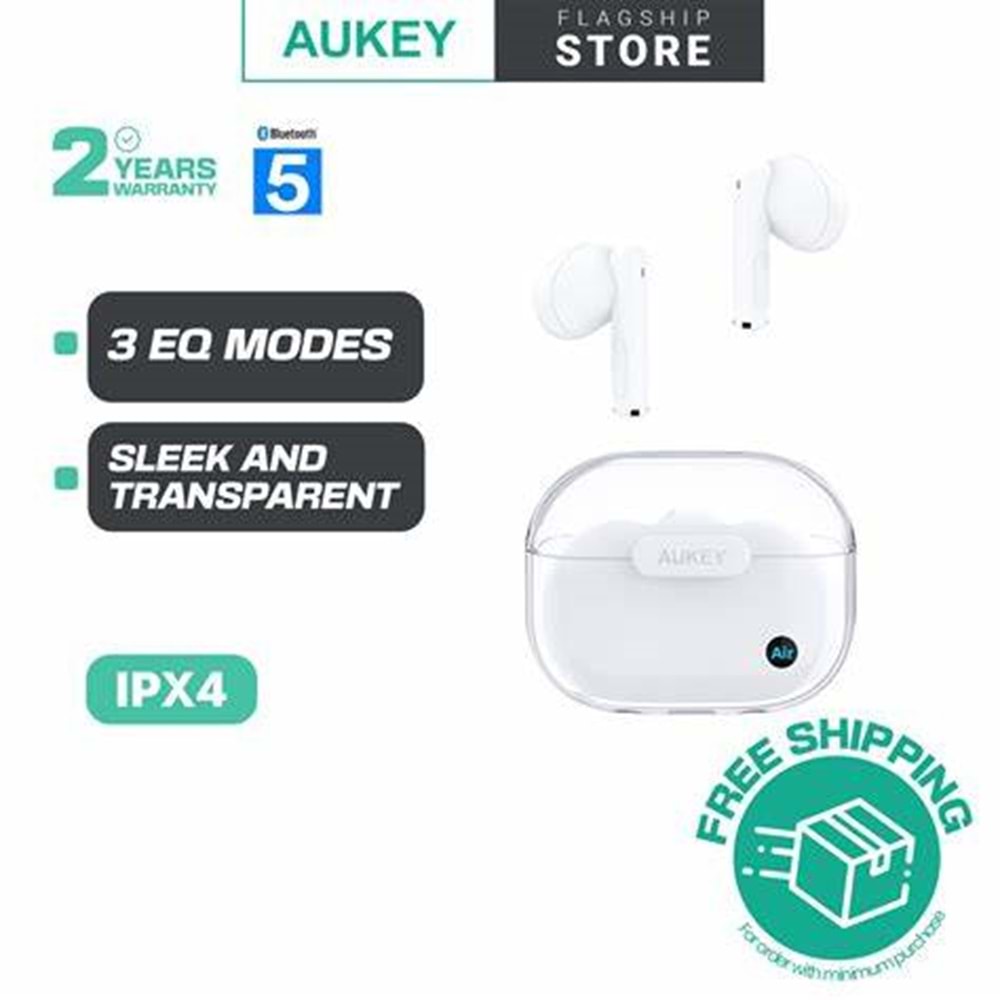 Aukey EP-M2-WH IPX4 13mm Sürücülü Bluetooth Kablosuz Kulaklık (Beyaz)