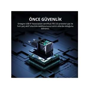 Aukey PA-B1L-BK 30W Mini Type-C PD Şarj Adaptörü