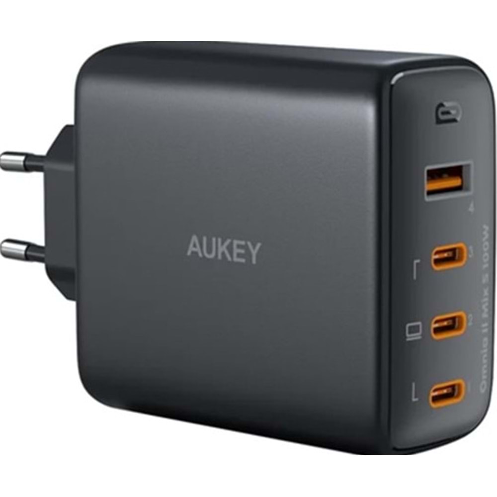 Aukey PA-B7S-BK 100W Dört Bağlantı Noktalı PD GaN Duvar Şarj Cihazı