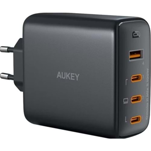 Aukey PA-B7S-BK 100W Dört Bağlantı Noktalı PD GaN Duvar Şarj Cihazı