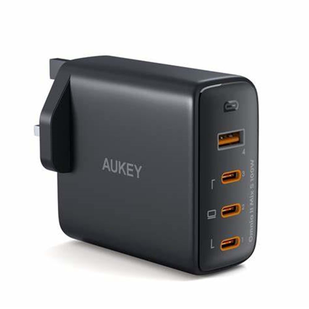 Aukey PA-B7S-BK 100W Dört Bağlantı Noktalı PD GaN Duvar Şarj Cihazı