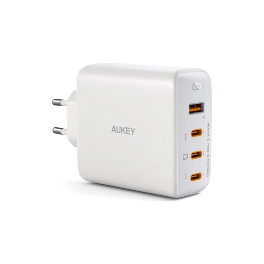 Aukey PA-B7S-WH 100W Dört Bağlantı Noktalı PD GaN Duvar Şarj Cihazı