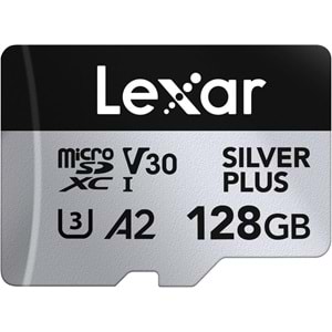 Lexar 128GB Yüksek Perfomans Silver Plus MICROSDXC UHS-I UP TO 205MB/S READ 150MB/S WRITE C10 A2 V30