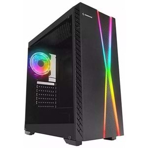 Aztech AZT201 W5*RGB Fan Uzaktan Kumandalı Temperli Cam RGB Switch Beyaz Akvaryum Gaming Kasa