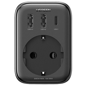 UGreen Akım Korumalı Prizi 2XUSB-A TYPE-C 30W Gan Hızlı Şarj Cihazı