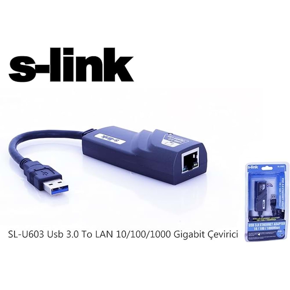 S-Link SL-U603 USB 3.0 TO RJ45 10/100/1000MBPS Gigabit Ethernet Dönüştürücü