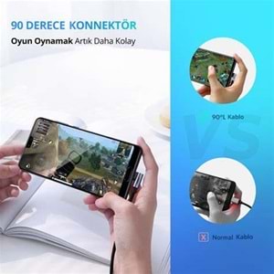 UGreen USB-C 60W 3A QC PD Hızlı Şarj Kablosu 1 MT Beyaz