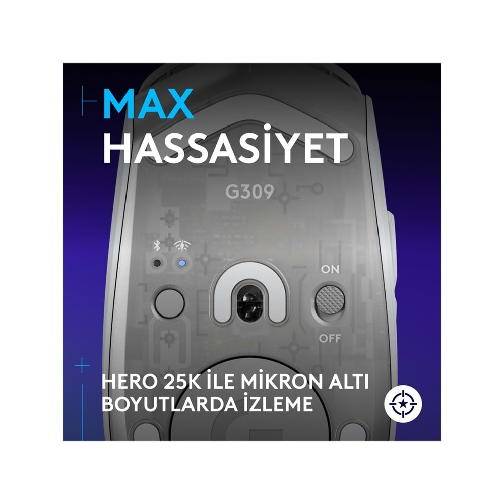 Logitech G309 Kablosuz Gaming Mouse Beyaz