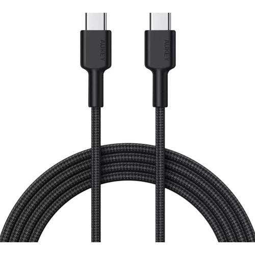 Aukey CB-CD45-BK Naylon Örgülü Type-C Type-C Şarj Kablosu (0.9m)