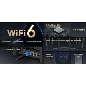 Tp-Link Mercusys MR90X AX6000 Dual Band Wi-Fi Router