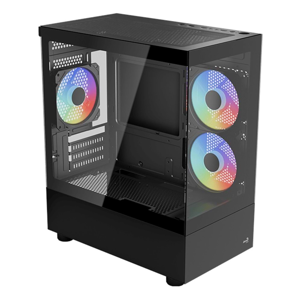 AEROCOOL VIEWPORT MINI ARGB 3*12CM Fanlı Temperli Cam Yan Ön Panel USB 3.0 MATX Kasa