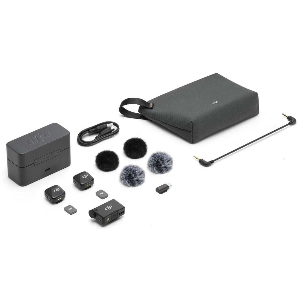 DJI MIC MINI KABLOSUZ MİKROFON (2TX-1RX-CHARGING CASE) (RESMI DIST GARANTILI)