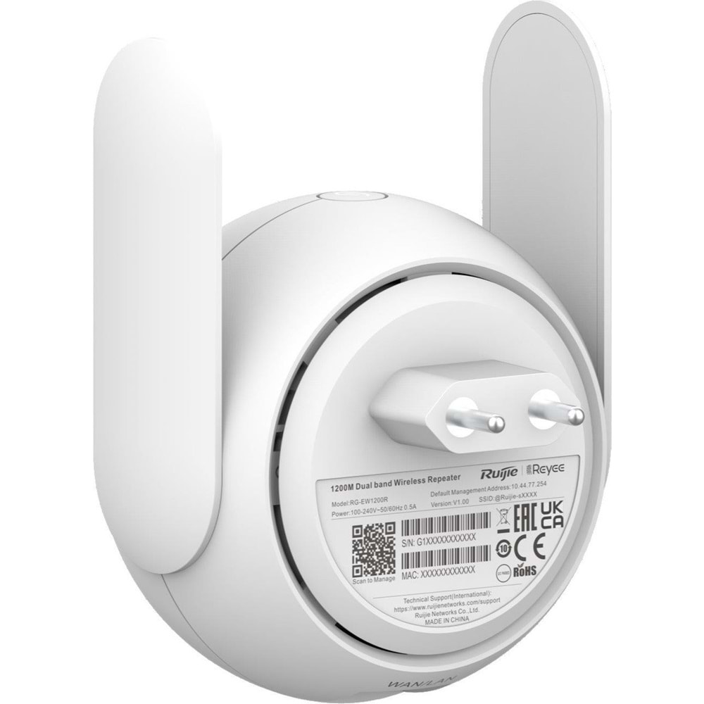 Ruijie RG-EW1200R 2.4/5GHz 1200Mbps 802.11AC Priz Tipi Wi-Fi (Menzil Genişletici