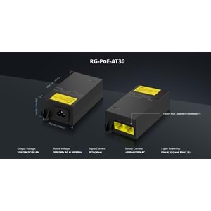 Ruijie Reyee RG-POE-AT30 1-Port 52V 31.2W Gigabit PoE Adaptör