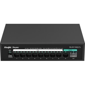 Ruijie Reyee RG-ES110GS-PL 8-Port Gigabit+1XRJ45/1XSFP Uplink (120W) Poe Switch