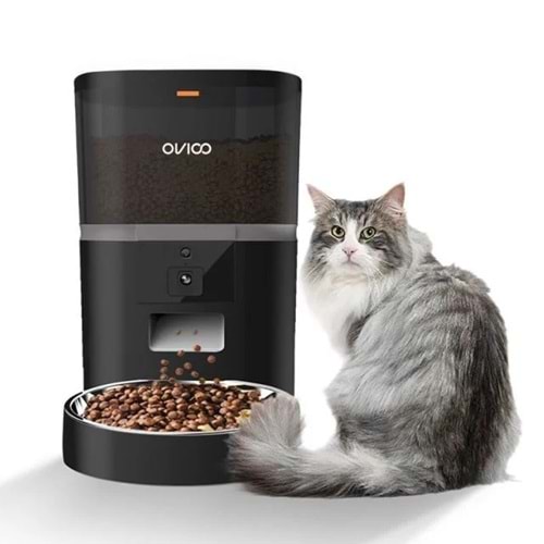 OVIOO QQ005-S WiFi Camera Pet Feeder – Siyah