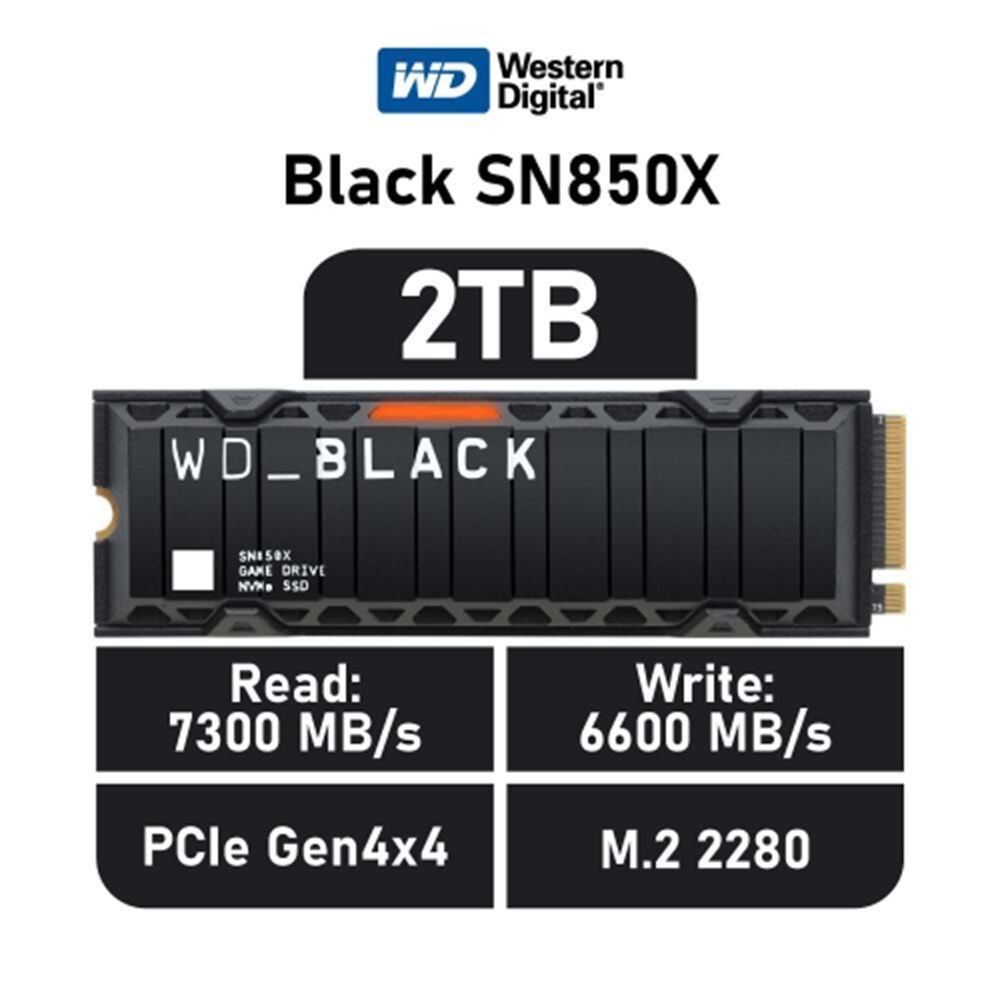 WD Black SN850X 2TB M.2 NVMe SSD (7300/6600)