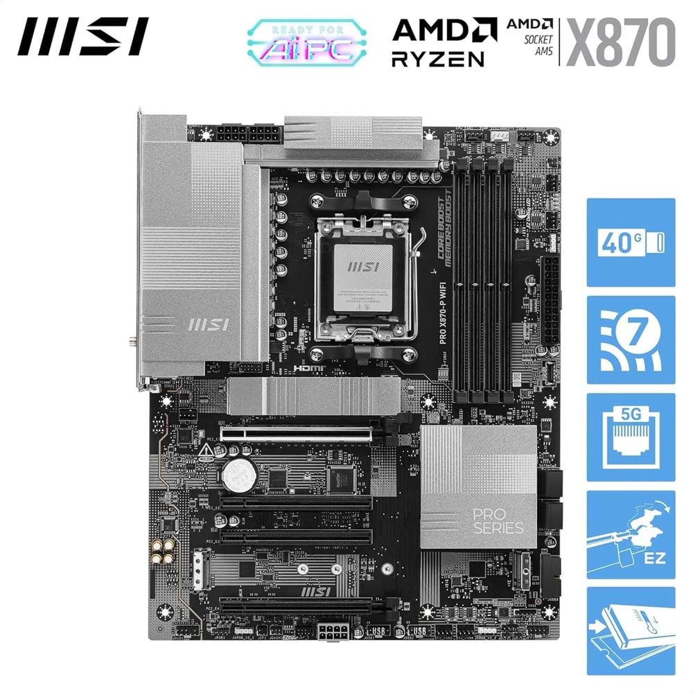 MSI X870 Gaming Plus Wifi AM5 Ryzen D5 Dp Type-C