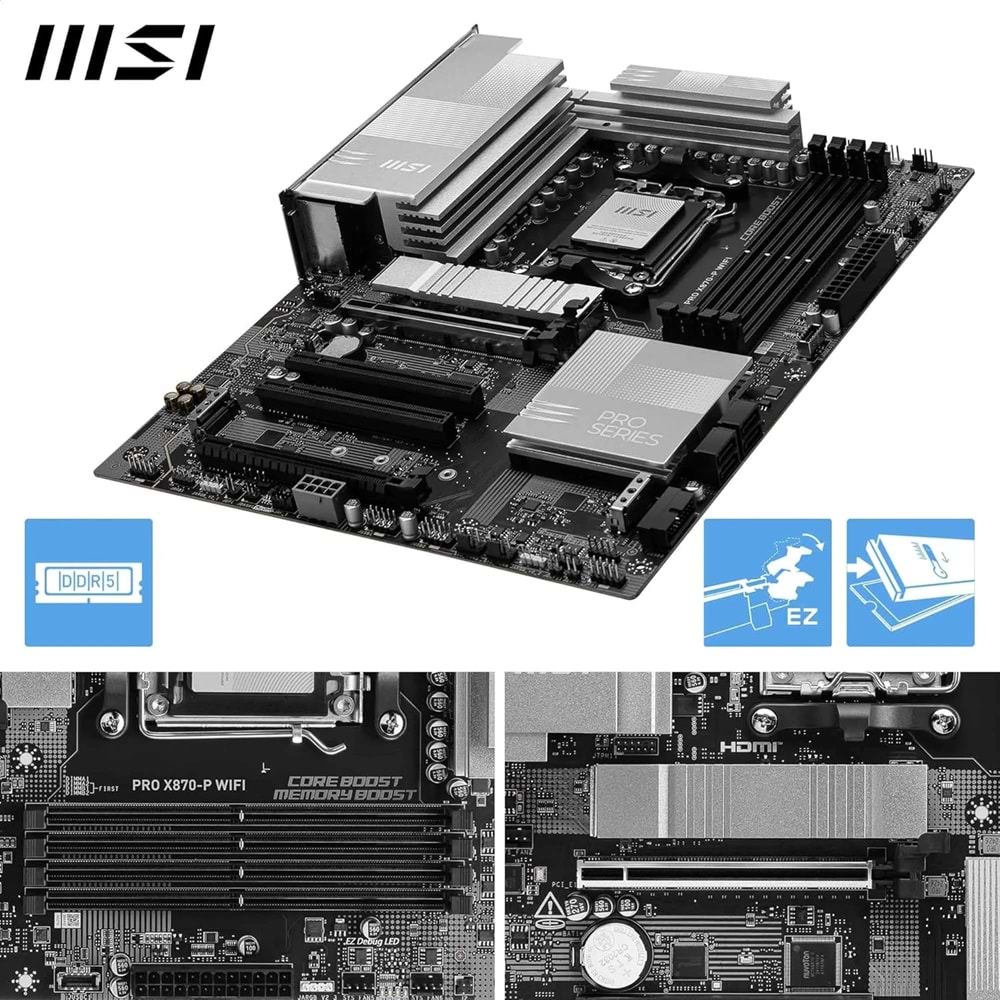 MSI X870 Gaming Plus Wifi AM5 Ryzen D5 Dp Type-C