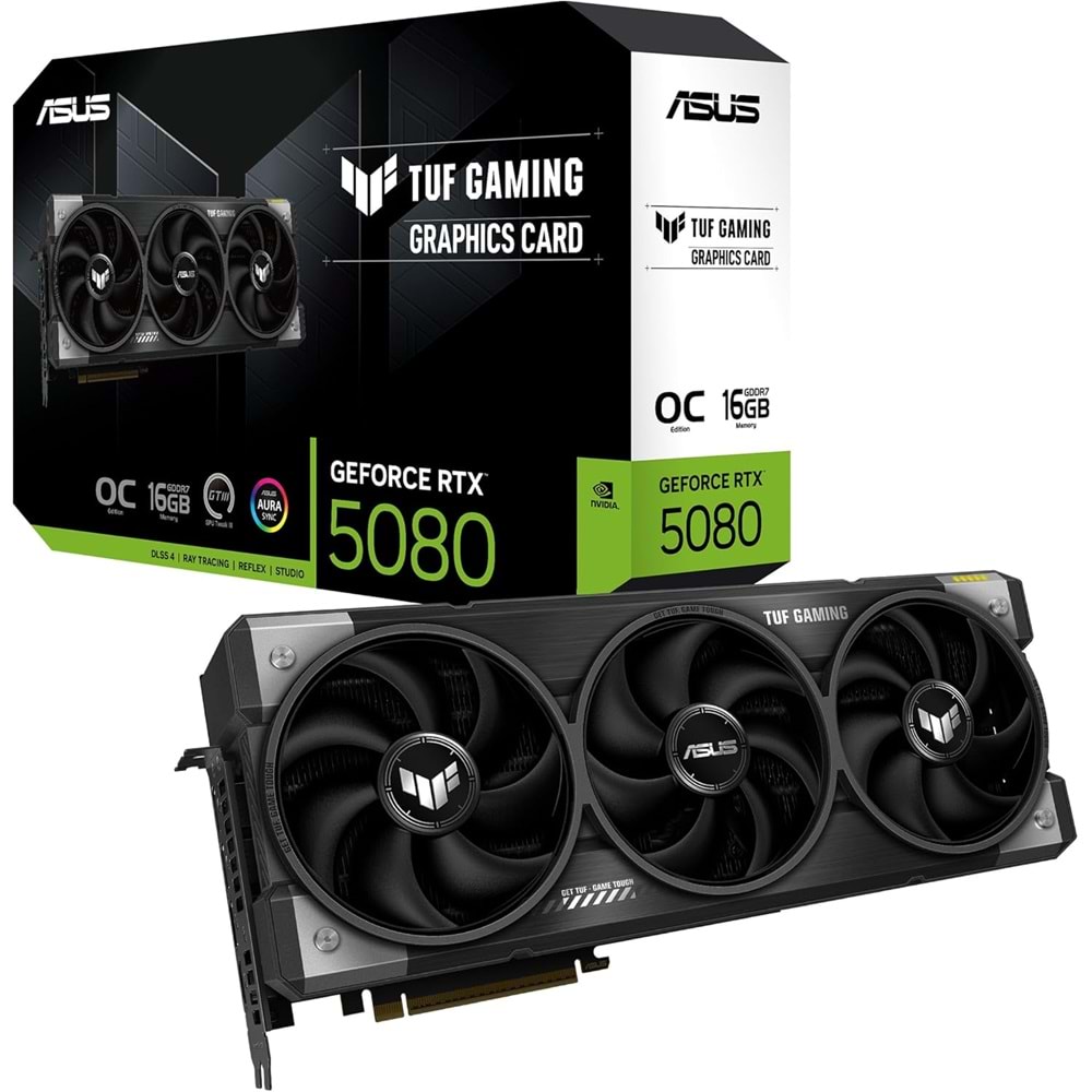 Asus TUF-RTX5080-O16G-GAMING 16GB 256Bit GDDR7 DP/HDMI PCI 5.0 Ekran Kartı