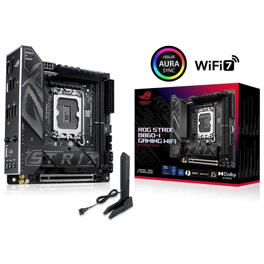Asus ROG STRIX B860-I GAMING WIFI B860 DDR5 M.2 USB 3.2 DP/HDMI PCI 5.0 1851p An