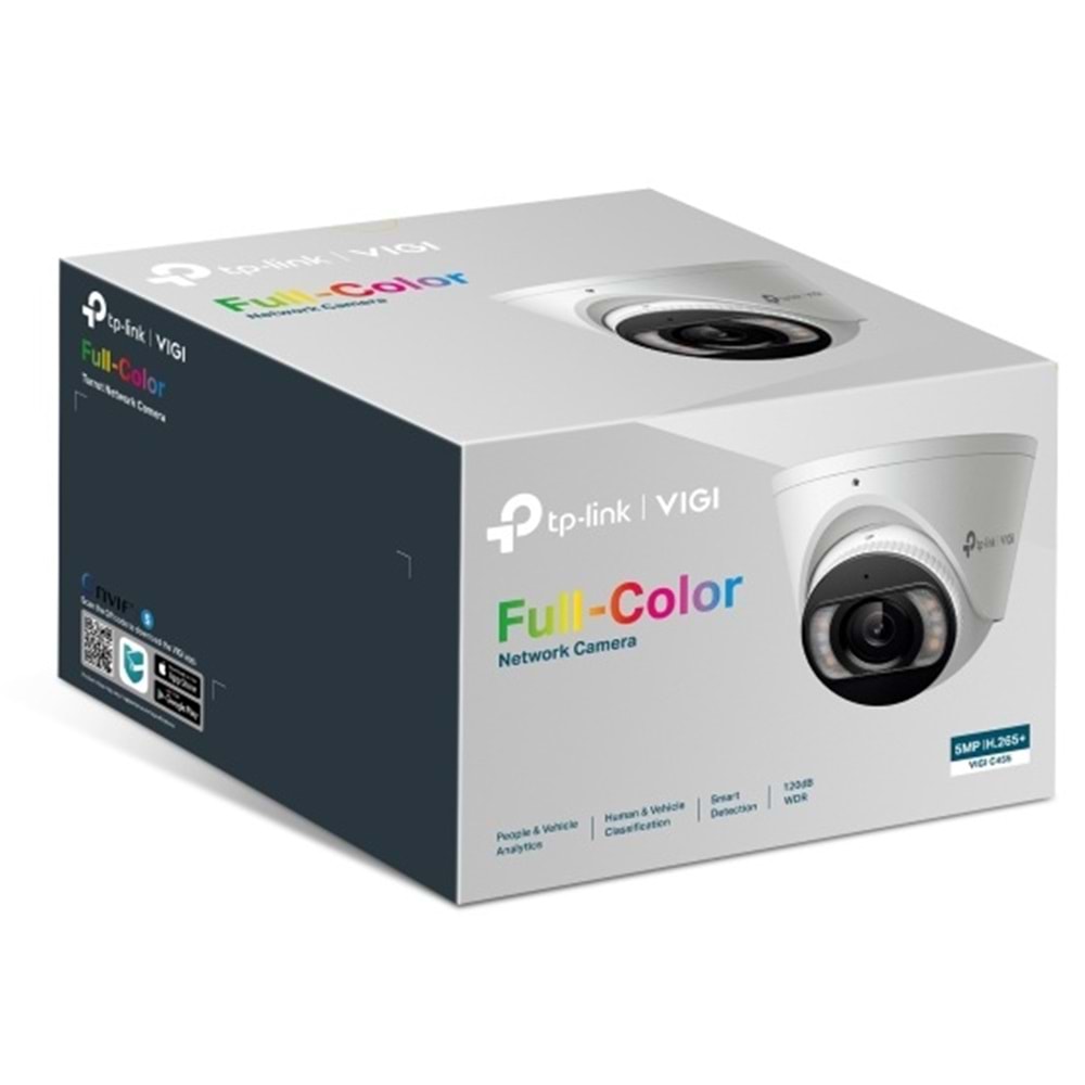 Vigi C455 5MP | 2.8mm | Full Color Dome Kamera (Dahili Mik,İnsan/Araç Algılama)