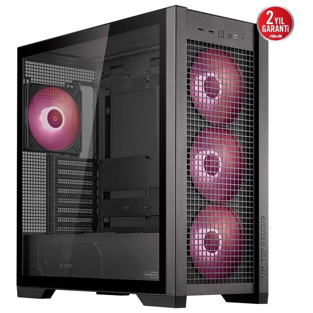 Asus TUF GAMING GT302 TG ARGB - SİYAH EATX/ATX/MİCRO-ATX/MİNİ-ITX Kasa (PSU Yok)