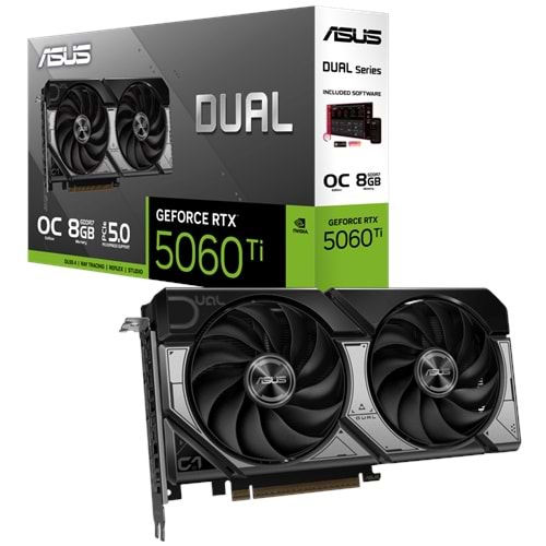 Asus DUAL-RTX5060TI-O8G 8GB 128Bit GDDR7 DP/HDMI PCI 5.0 Ekran Kartı