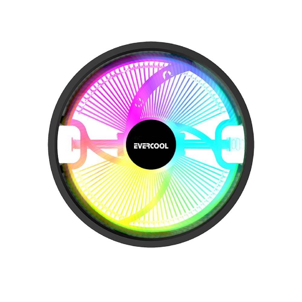 Evercool CS-02 Rainbow 12cm Fan Intel LGA1700/AMD AM5 Hava Soğutmalı CPU Fan