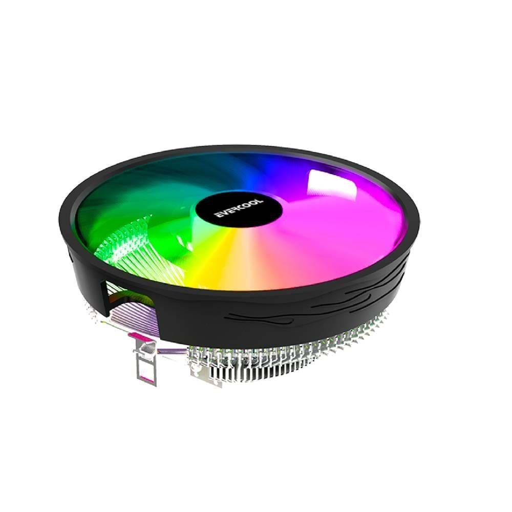 Evercool CS-02 Rainbow 12cm Fan Intel LGA1700/AMD AM5 Hava Soğutmalı CPU Fan