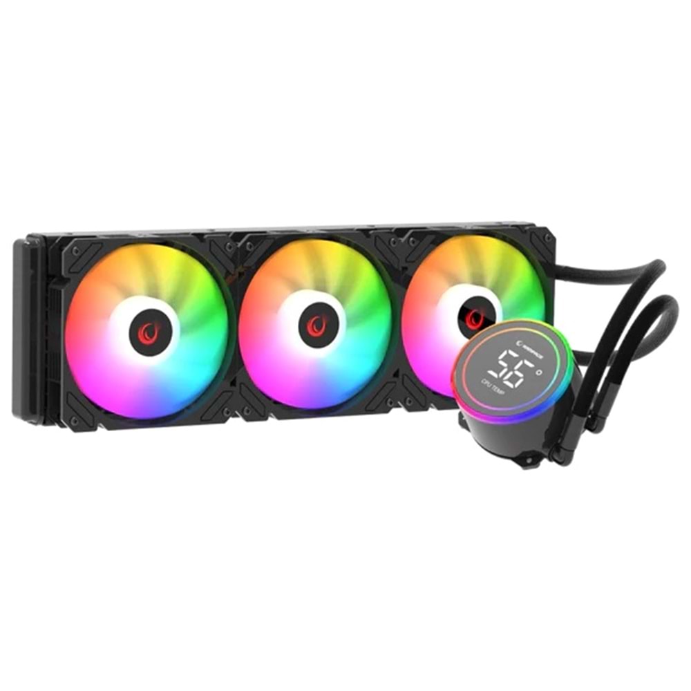 Rampage HELIOS-C17 Intel LGA1700/AMD AM5 360mm Sıvı Soğutmalı ARGB CPU Fan(Siyah