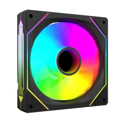 Rampage 7C-120S 120*120*25mm Double Ring Aynalı ARGB Kasa Fanı (Siyah)