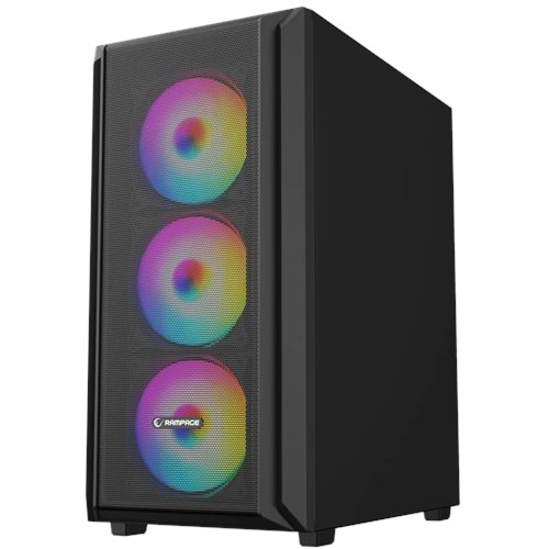 Rampage BETA MESH 650W 80 Plus ARGB Fan Temperli Camlı Mid-T Oyuncu Kasası(Siyah