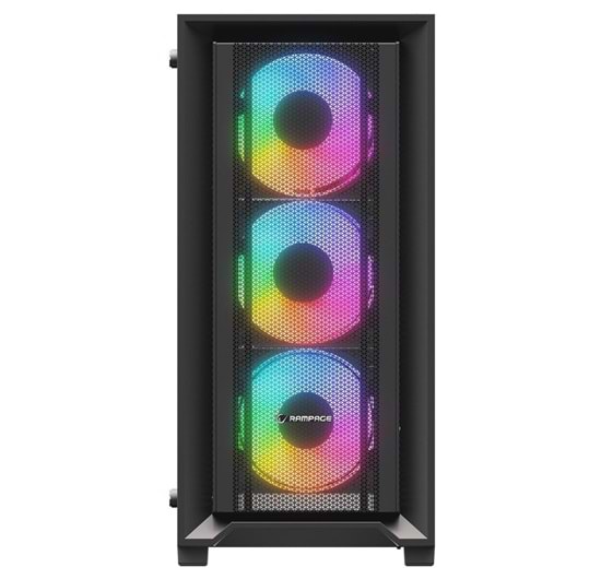 Rampage VOYAGER 750W 80+ BRONZE RGB ATX Mid-T Gaming Oyuncu Kasası (Siyah)