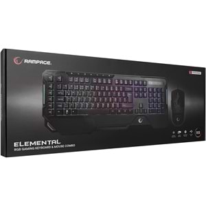 Rampage KM-R96 ELEMENTAL Q RGB Multmedia Klavye+7200dpi Mouse Gaming Set Siyah