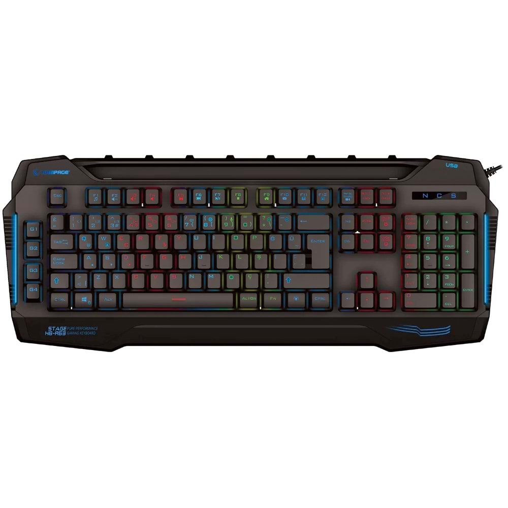 Rampage KB-R63 STAGE Sese Duyarlı RGB Q USB +Ses Mik Çıkışlı Siyah Oyuncu Klavye