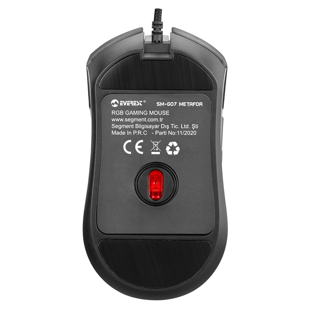 Everest SM-G07 METAFOR Usb 800/1600/3200/4800/6400dpi RGB Siyah Gaming Mouse