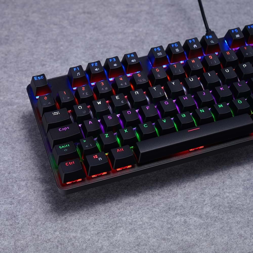 Everest KB-MK1 Lumos Rainbow Red Switch Mekanik Gaming Klavye USB Siyah