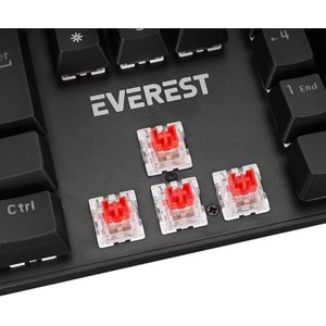 Everest KB-MK1 Lumos Rainbow Red Switch Mekanik Gaming Klavye USB Siyah
