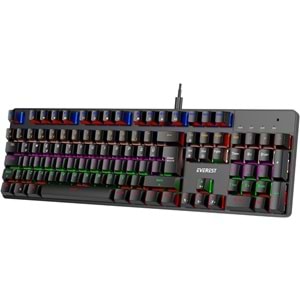 Everest KB-MK1 Lumos Rainbow Red Switch Mekanik Gaming Klavye USB Siyah