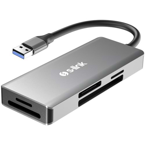 S-link SL-CR51 TypeC ve USB3.0 CF, SD, M2, Micro SD, MS 5 in 1 Metal Kart Okuyuc